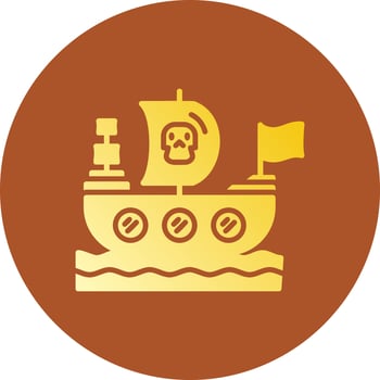Pirates Ship Creative Icon Design vector