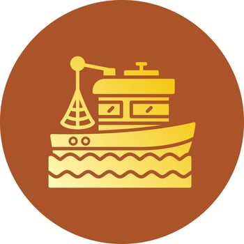 Fishing Boat Creative Icon Design vector