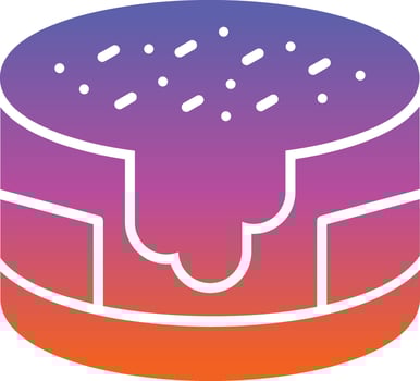 Chocolate Cake Vector Icon Design