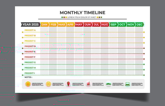 Monthly Timeline Template vector