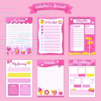 Valentine Journal Pages vector