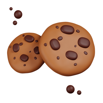 Chocolate chip cookie isolated. 3D render of Winter icon png