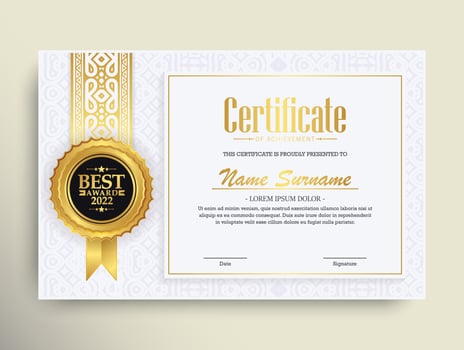 Achievement certificate best award diploma vector