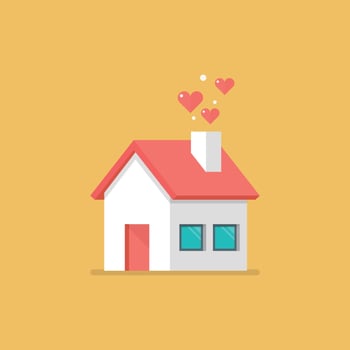 House icon with hearts vector