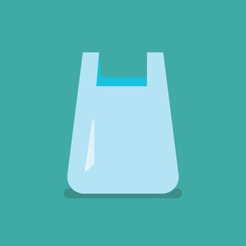Plastic bag flat icon vector