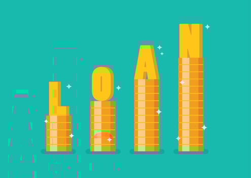Word LOAN on step stack coins as graph up vector