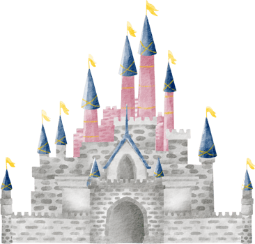 watercolor castle fairy tale png
