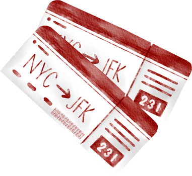 watercolor ticket travel clip art png