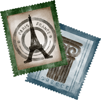 watercolor stamp travel clip art png