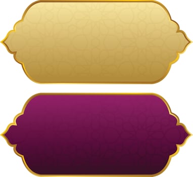 Set Of Luxury Golden Arabic Islamic Banner Title Frame Png Transparent Background Gold Text Box Vector Design Images