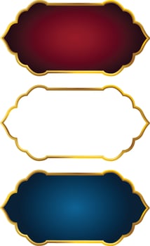 Set Of Luxury Golden Arabic Islamic Banner Title Frame Png Transparent Background Gold Text Box Vector Design Images