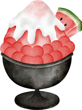 watercolor bingsu watermelon png