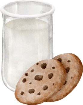 watercolor cookies milk png