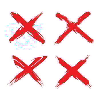 set of red crosses vector. X symbol icon vector