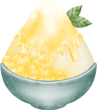 watercolor bingsu mango clip art png
