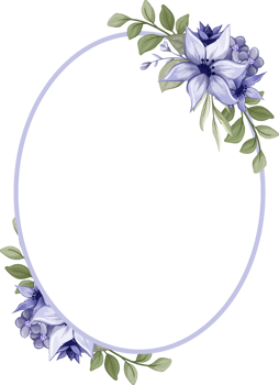 Purple Floral Bouquet With Watercolor png