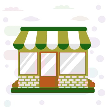 shop building illustration flat design vector