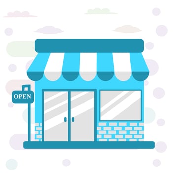 shop building illustration flat design vector
