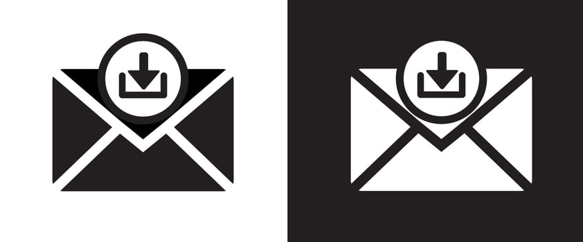 Download email icon, vector illustration