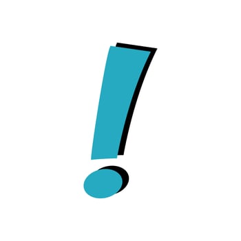 Exclamation mark vector design in cartoon style