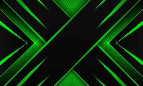 Abstract dark green Futuristic Gaming Background with hexagon pattern,dark green geometric background  for banner or Offline stream,gaming background template vector