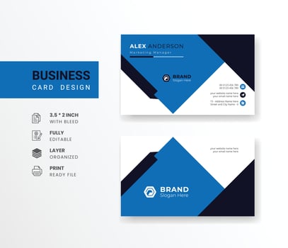 Modern Creative and Clean Business Card Template company logo and corporate visiting identity vector
