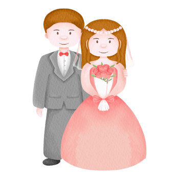 watercolor wedding couple png