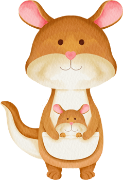 watercolor kangaroo clip art png