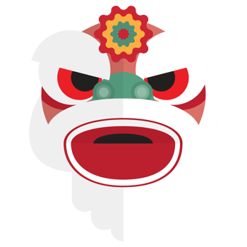 Elements, lion dance head chinese new year happy chinese new year. Pro PNG