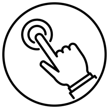 Outline icon for finger touch. vector