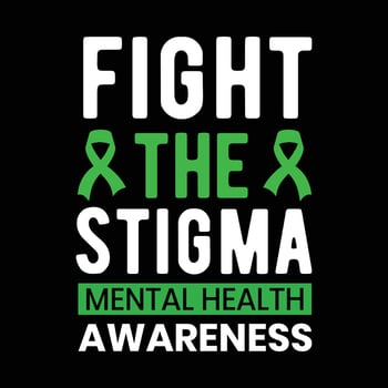 fight the stigma mental health awareness, vector