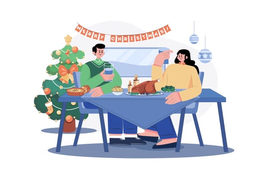Merry Christmas Illustration concept on white background vector