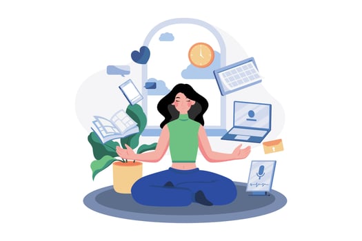 Work-Life Balance Illustration concept. A flat illustration isolated on white background vector