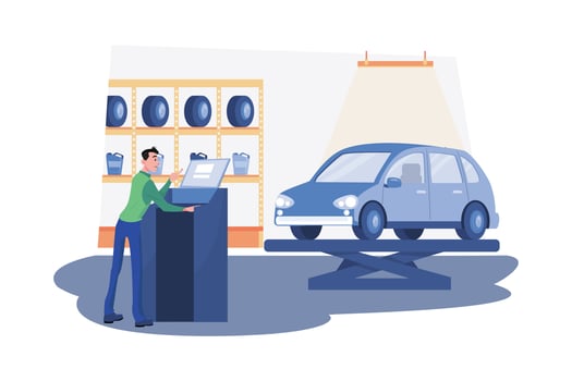 Car Diagnostics Test Illustration concept on white background vector