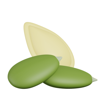 Pumpkin seeds isolated. 3D render of Nuts, seeds and grains icon png
