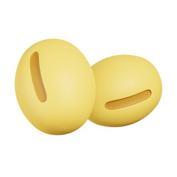 Soy beans isolated. 3D render of Nuts, seeds and grains icon png