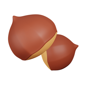Chestnut isolated. 3D render of Nuts, seeds and grains icon png