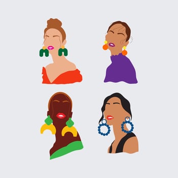 Illustration of a woman wearing jewelry vector