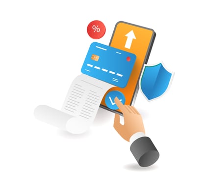 Flat isometric 3d illustration online payment security vector