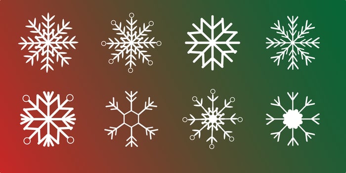 Snowflake winter set vector