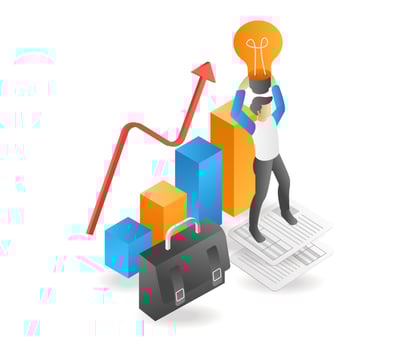 Isometric flat 3d illustration successful business winning man concept vector