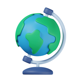 Globe isolated. 3D render of Sea and beach icon png