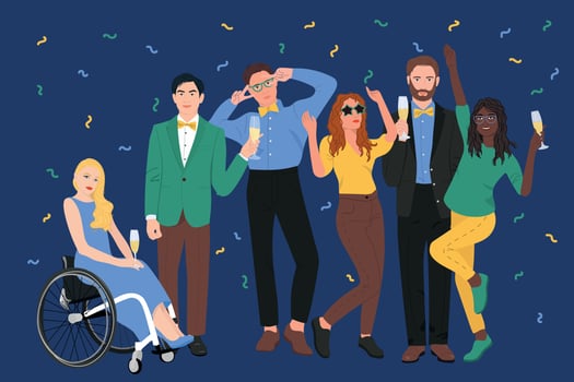 People celebrating party vector illustration.