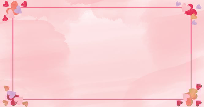 watercolor happy valentine's day pink background and heart decoration vector
