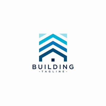 abstract building logo square shape vector