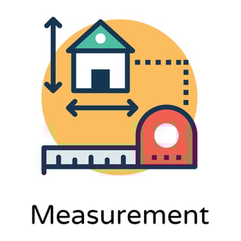 Trendy House Dimensions vector