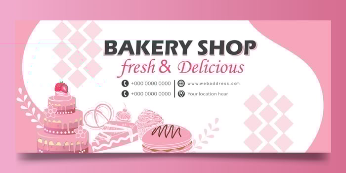 Bakery web banner vector