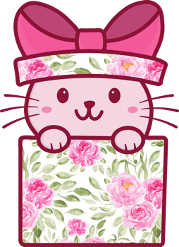 Cute Happy Pet Cat in a Gift Box Png