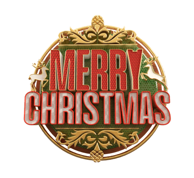 Merry Christmas and happy new year banner with 3d render label png