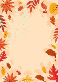 Colorful Autumn fall leaves floral background illustration vector